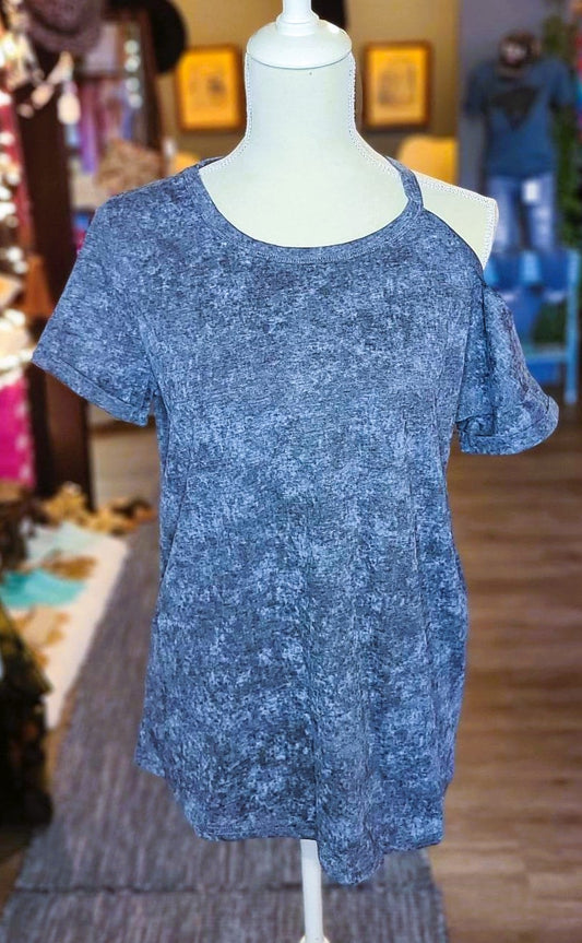 Grey Cold Shoulder Top