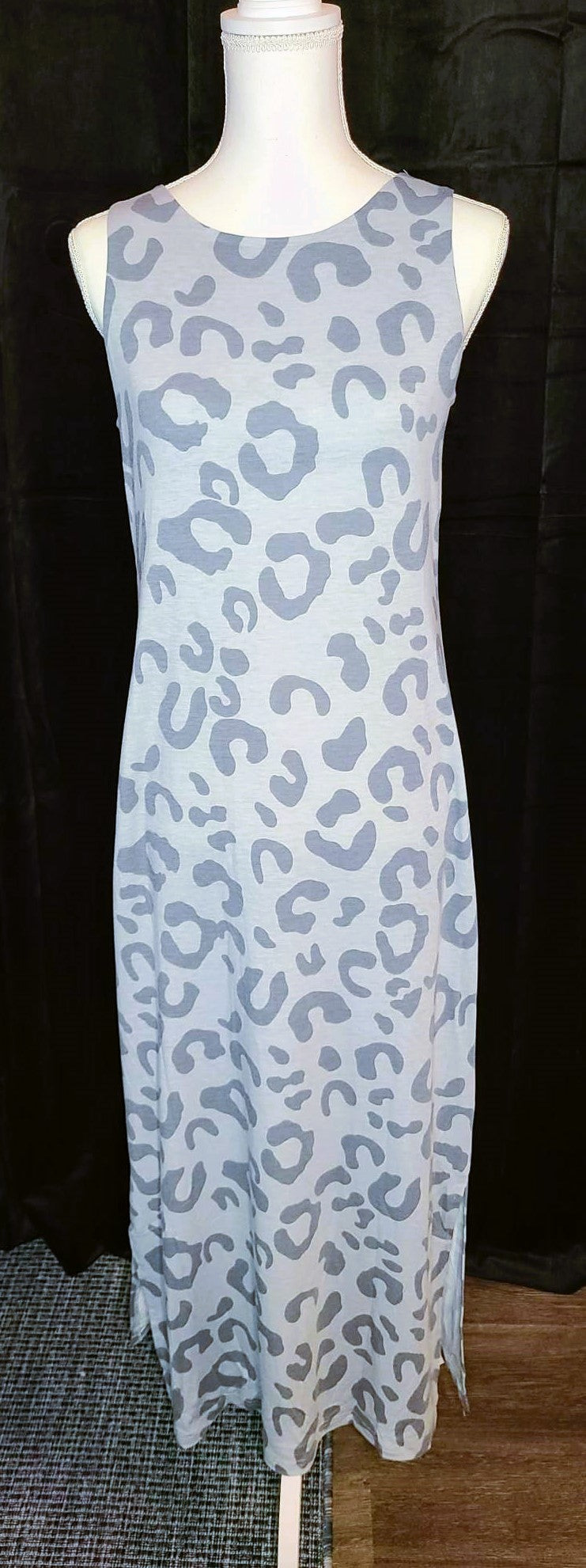 Grey Leopard Maxi Dress