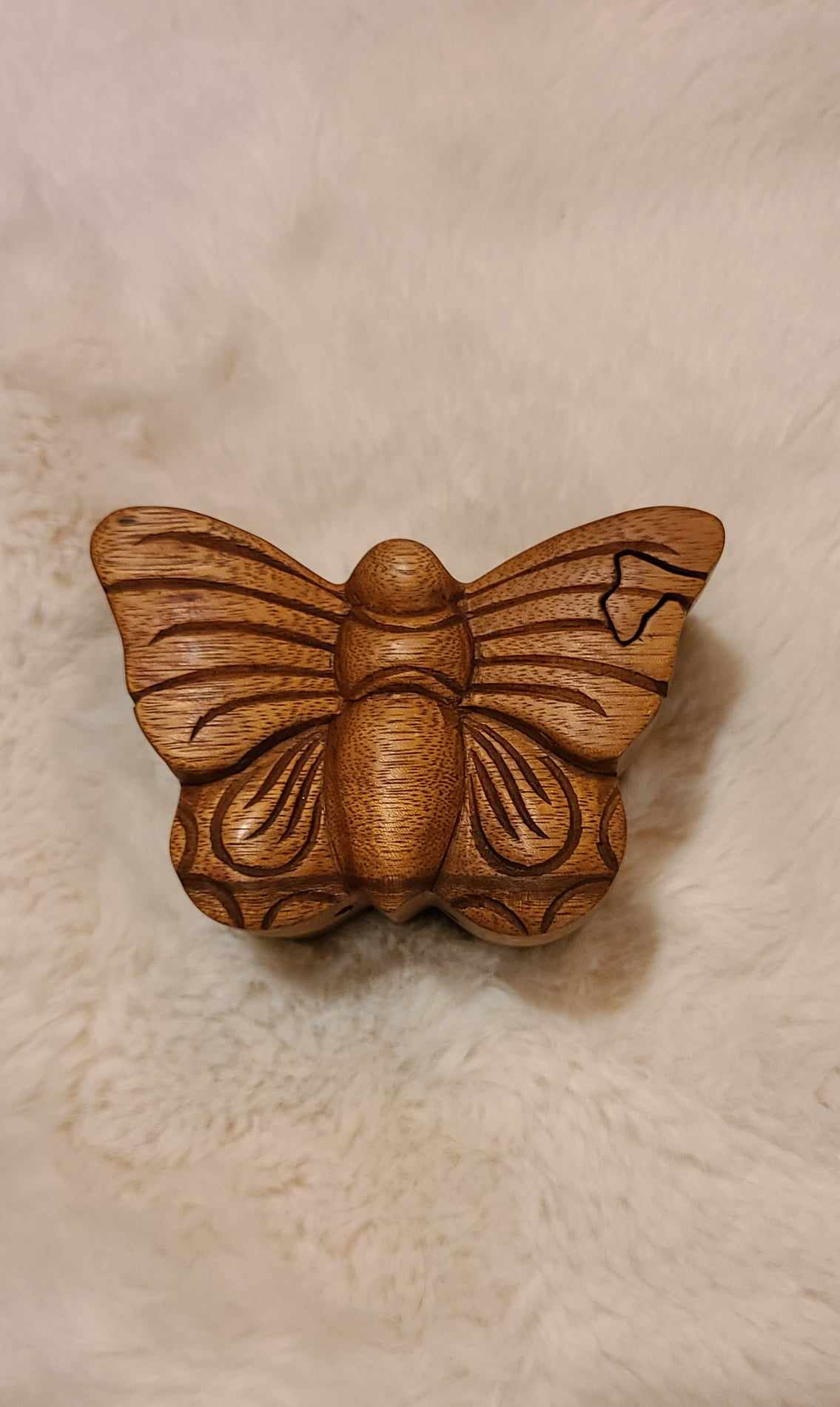 Handmade Wooden Butterfly Puzzle Box