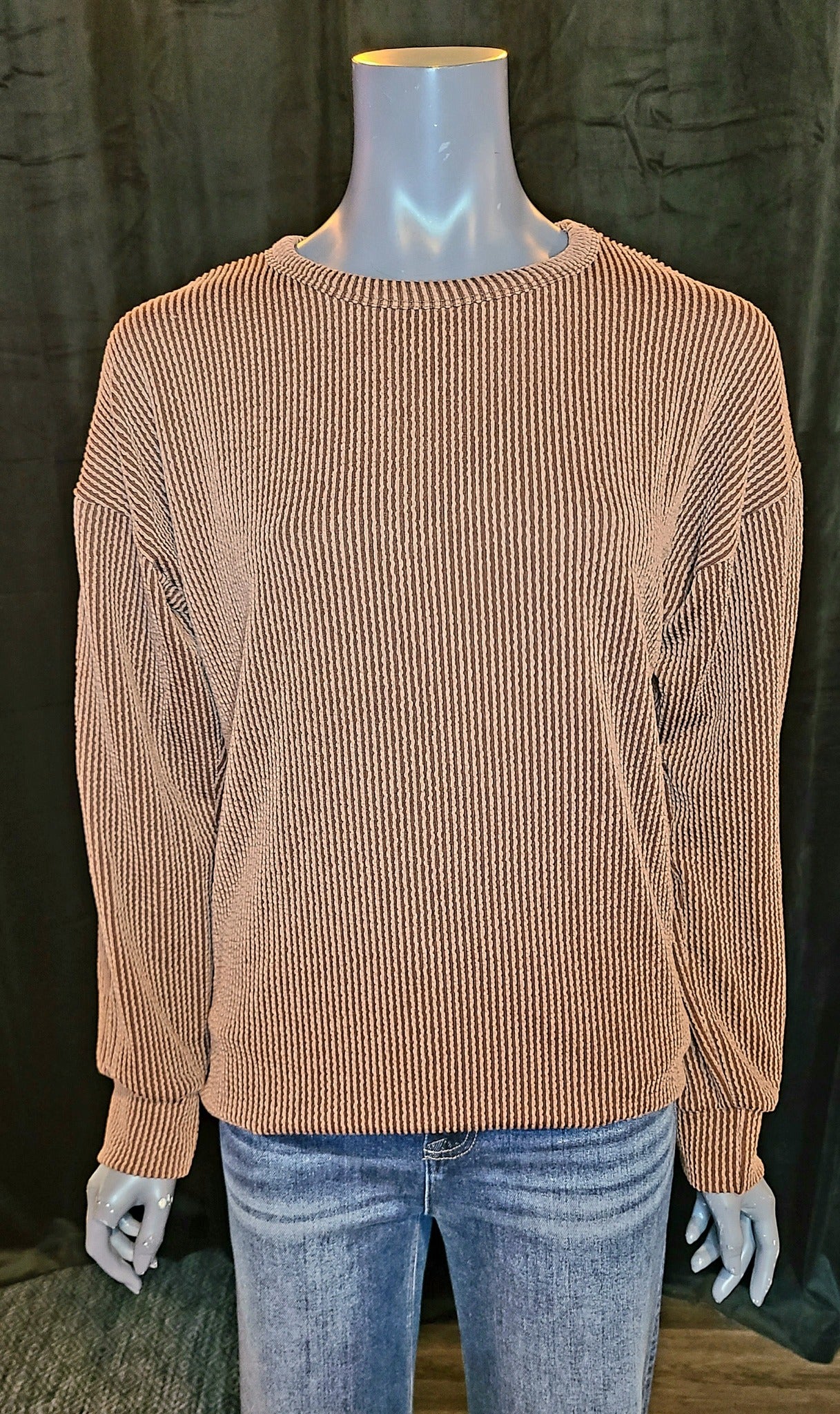 Brown Urban Ribbed Top