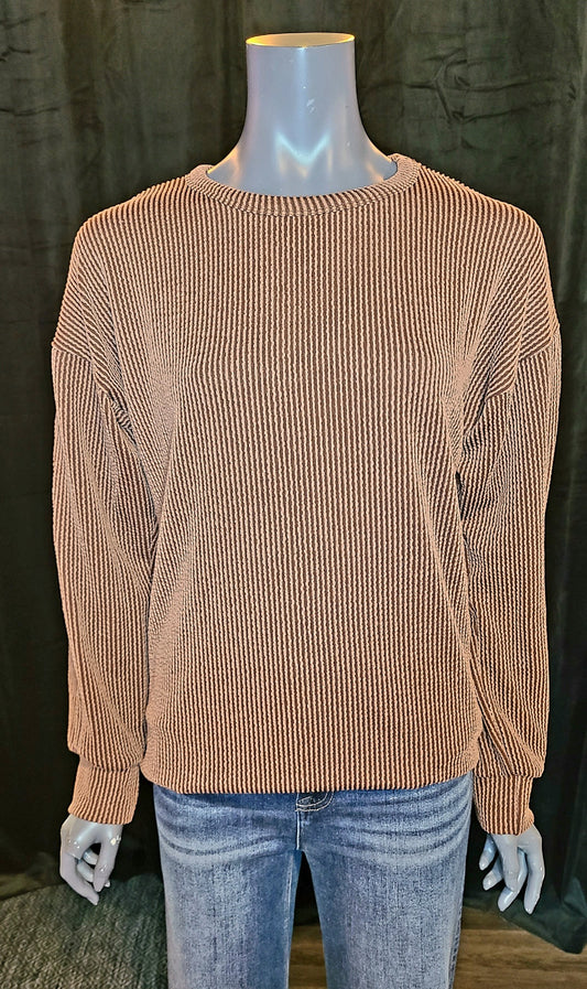 Brown Urban Ribbed Top