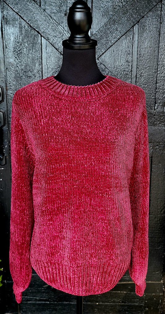 Zenana Burgundy Chenille Sweater