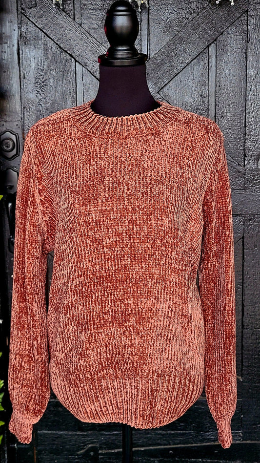 Zenana Brown Chenille Sweater