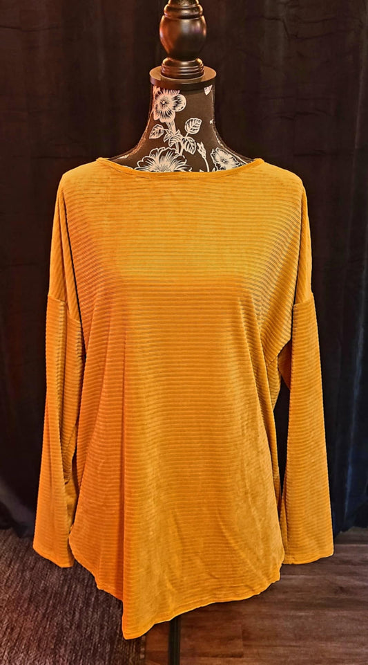 Mustard Velvet Top
