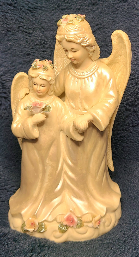 2 Angels with Wings Music Box Decor