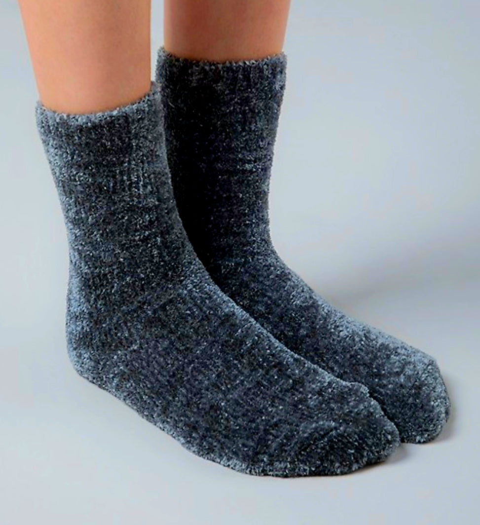 Charcoal Grey Chenille Socks