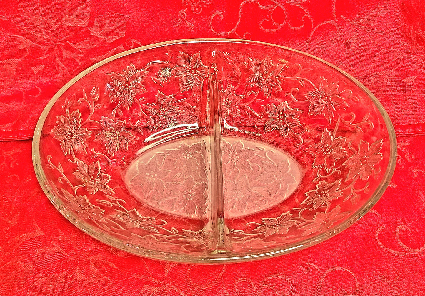 Vintage Princess House "Fantasia" Divided Oval Vegetable Bowl