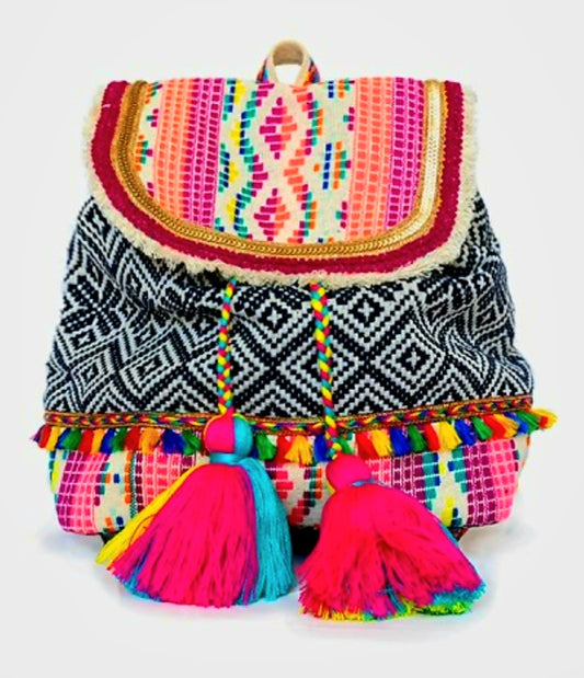 Jen and Co Multicolor "Magdelena" Handwoven Backpack