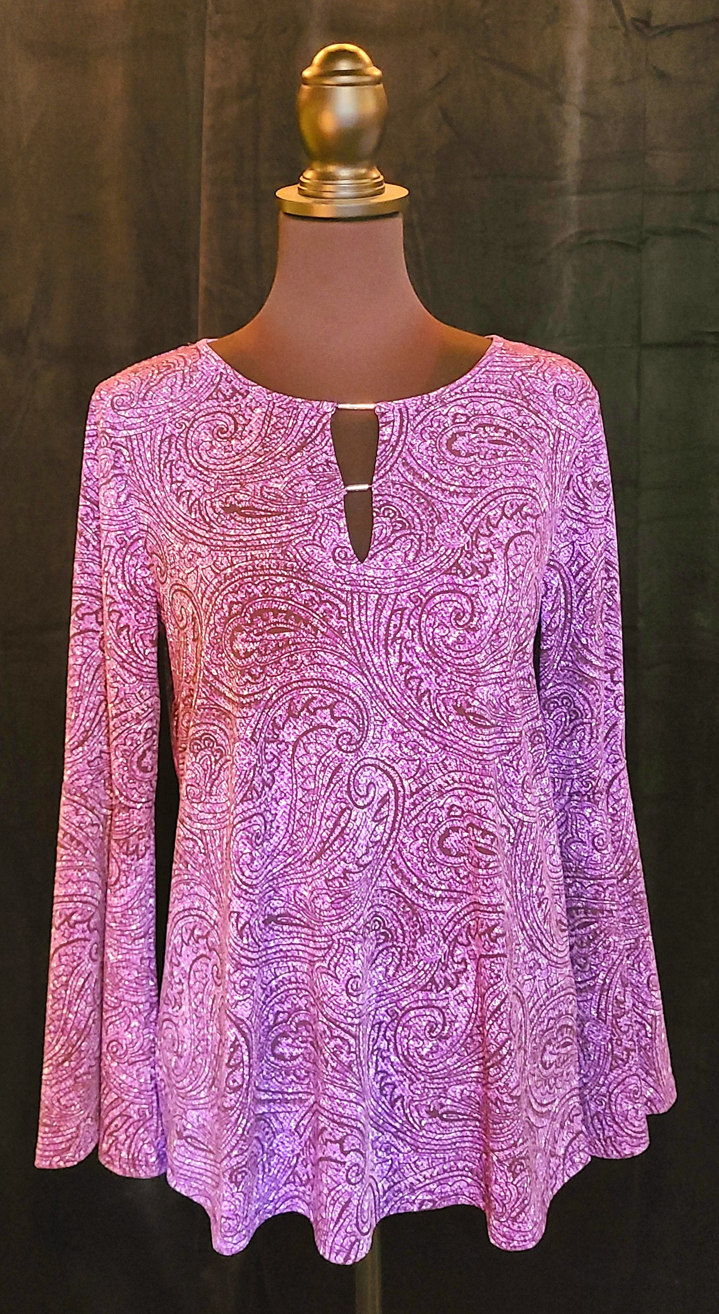 Michael Kors Purple Paisley Top Size Medium