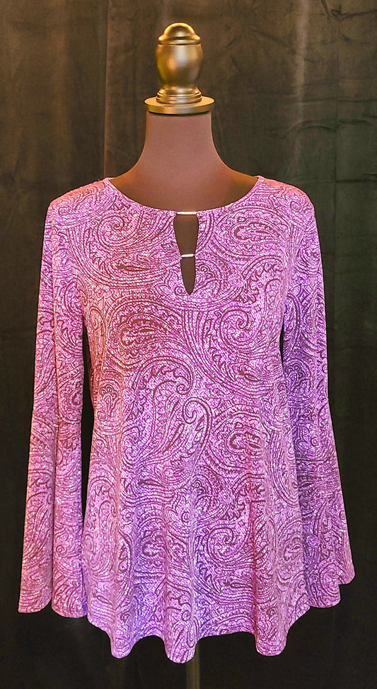 Michael Kors Purple Paisley Top Size Medium