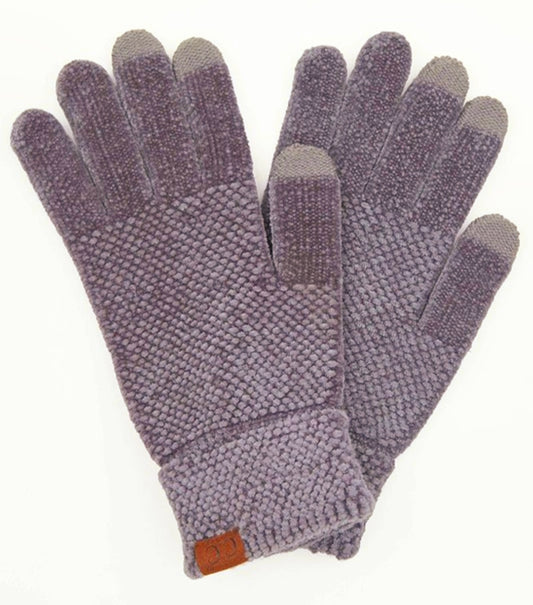 C.C. Grey Chenille Smart Touch Gloves