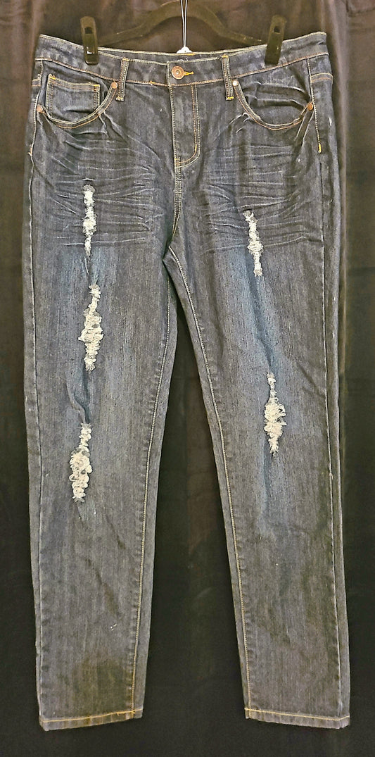 Blue Pearl Dark Wash Distressed Jeans Size 20
