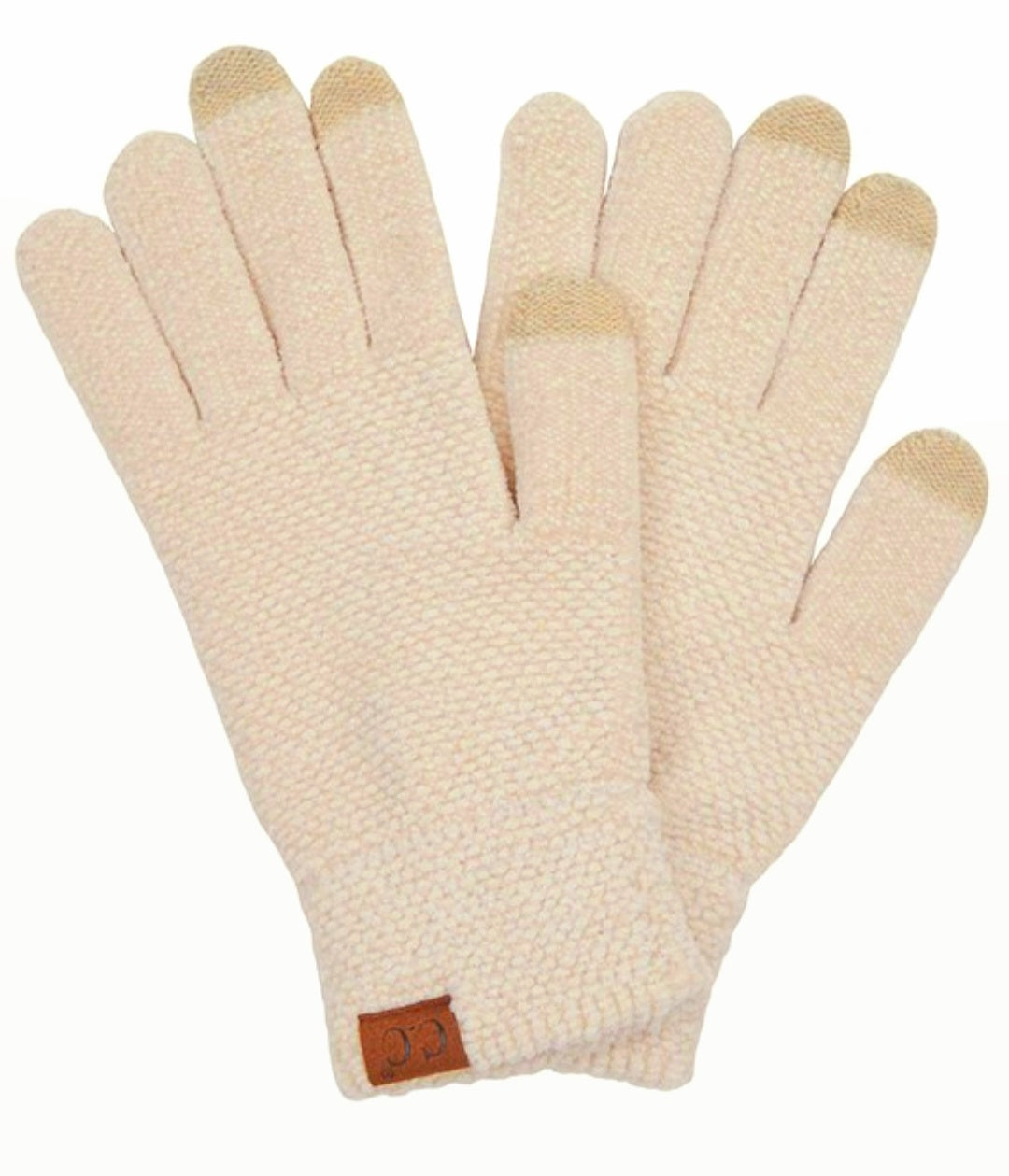 C.C. Beige Chenille Smart Touch Gloves