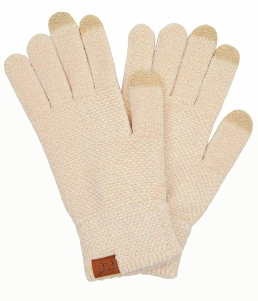 C.C. Beige Chenille Smart Touch Gloves