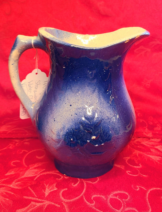 Antique Blue Stoneware Salt Water Glaze Pitcher
