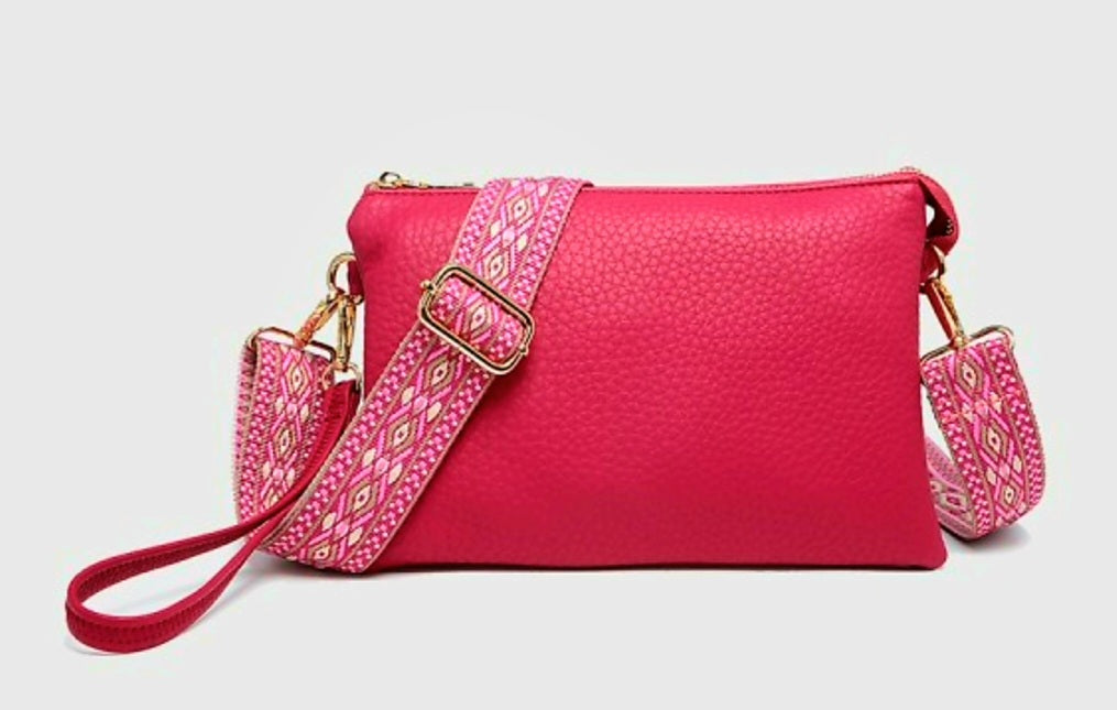 Jen and Co Boysenberry Crossbody Purse with Aztec Strap