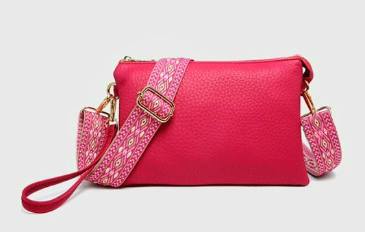 Jen and Co Boysenberry Crossbody Purse with Aztec Strap