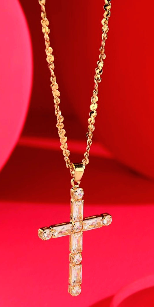Goldtone Cross Necklace