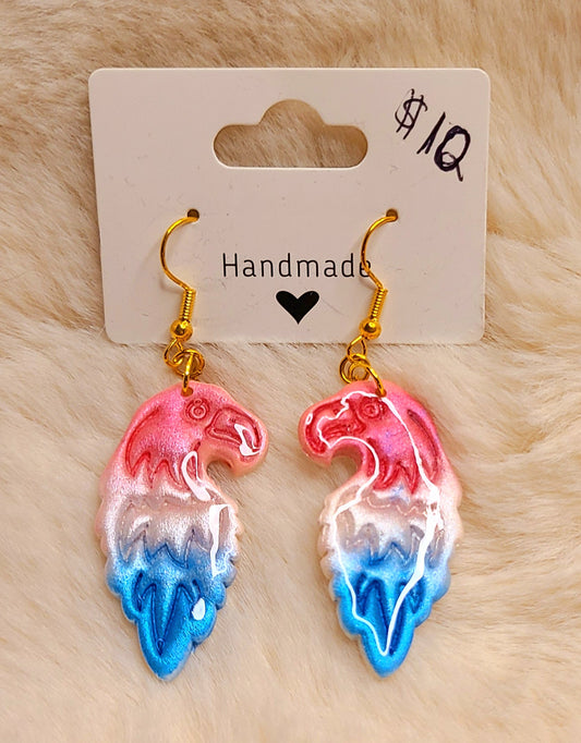 Handmade Red White and Blue Eagle Earrings