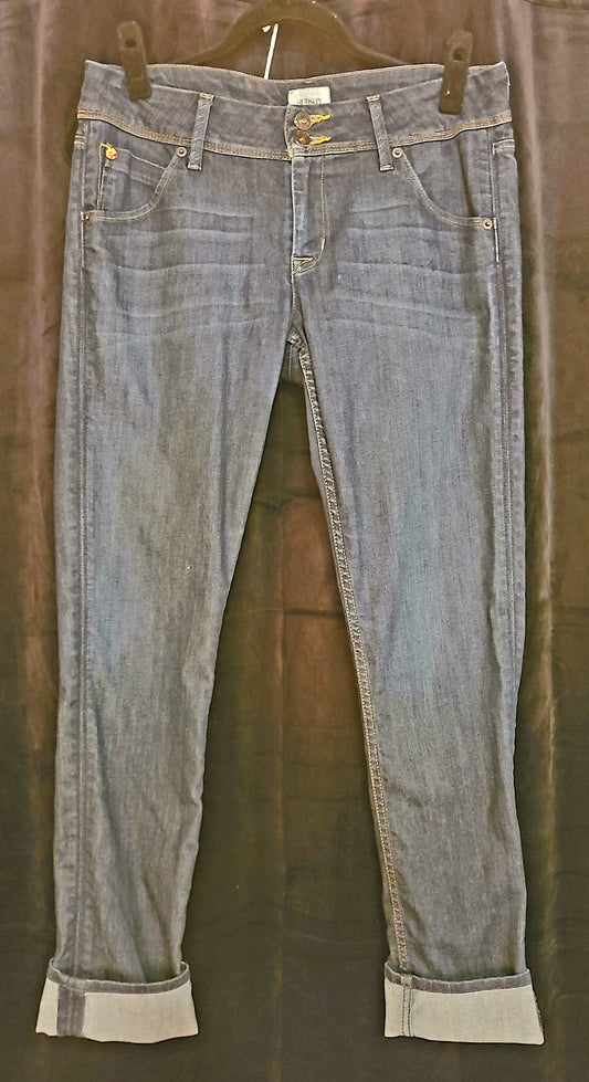 Hudson Dark Wash Cuffed Jeans Size 10