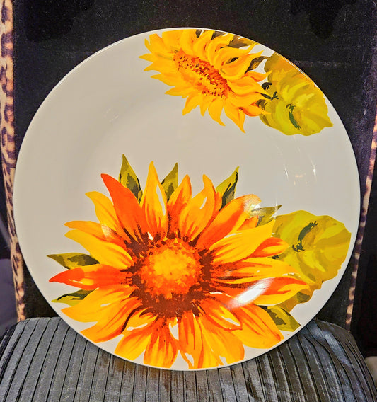 Royal Norfolk Sunflower Ceramic Dinner Plates