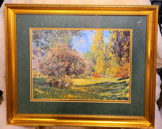 Museum Quality Framed Art Print of Claude Monet "The Parc Monceau" Landscape Painting