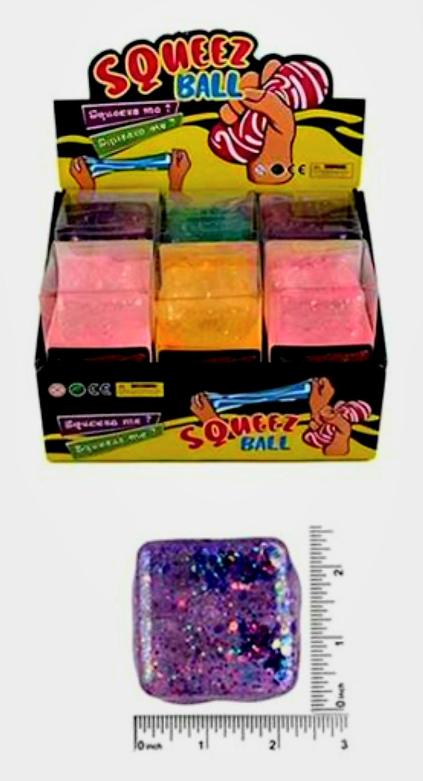 Glitter Cubes Squishy Toys
