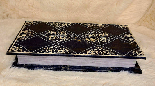 Vintage Style Decorative Book Storage Box- Medium Blue Box