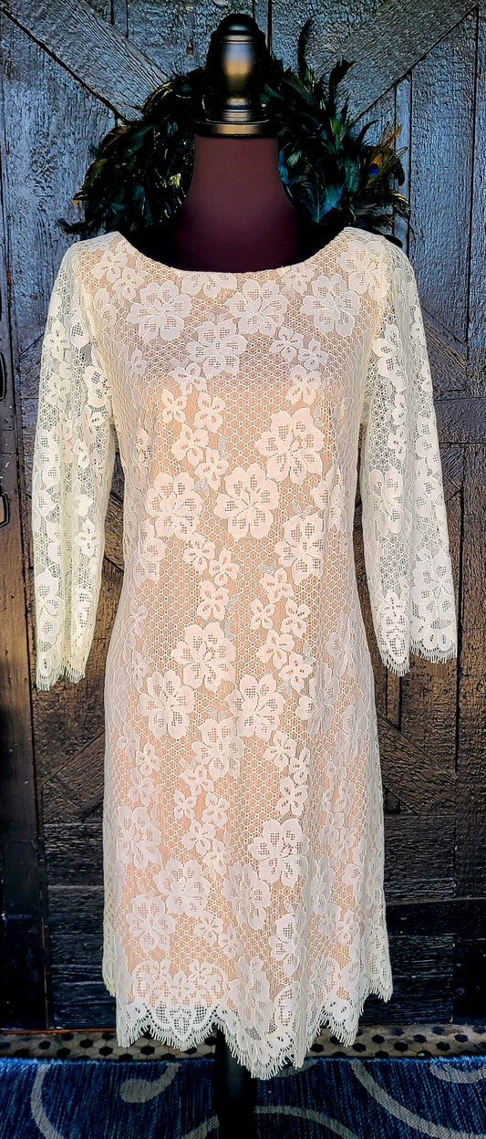 White Floral Lace Dress