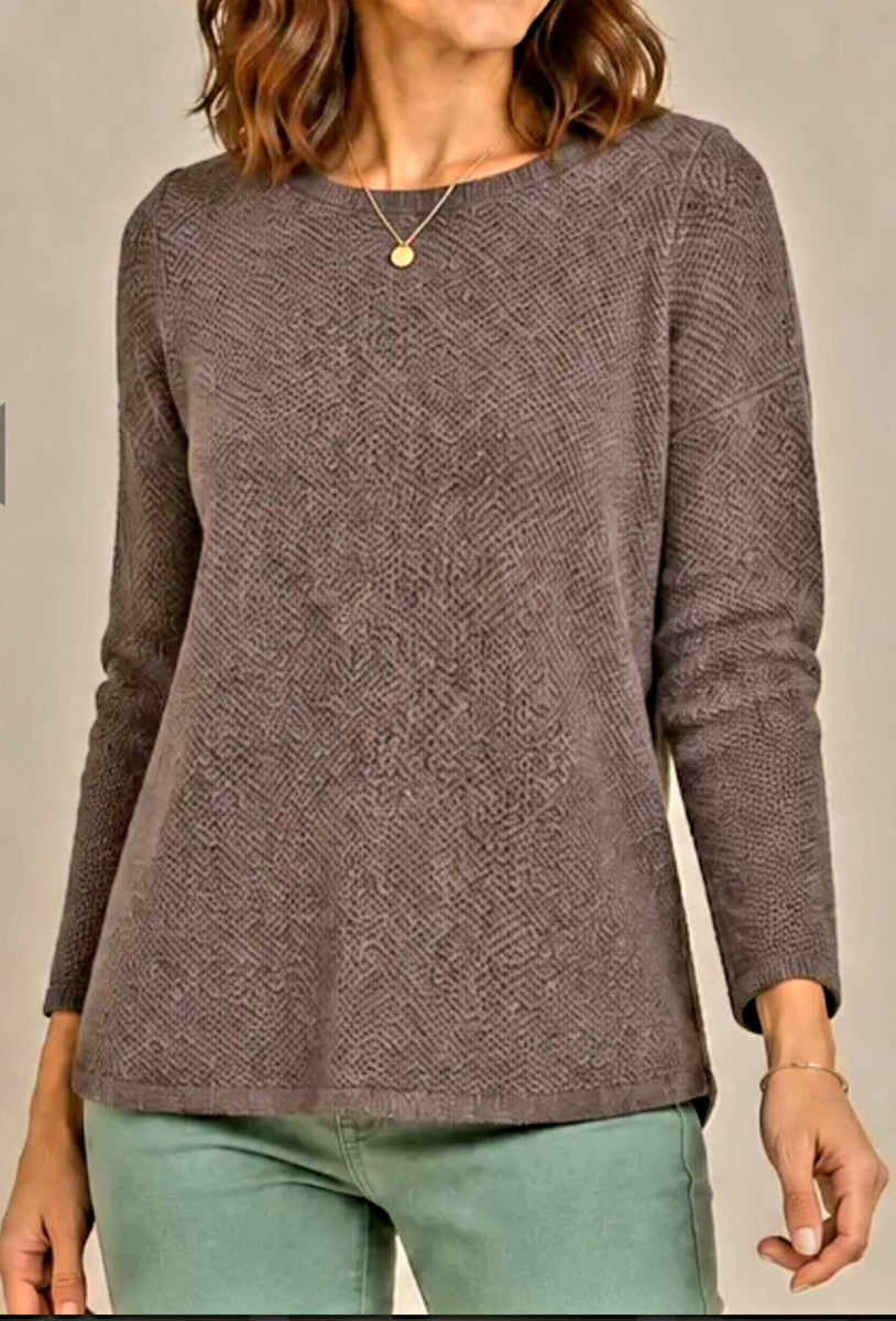 Cappuccino Seadstitch Crew Neck Sweater