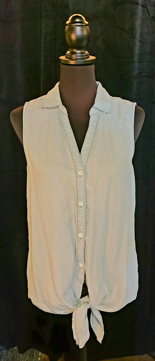 Thread Supply Sleeveless Tie Front Top Size Medium