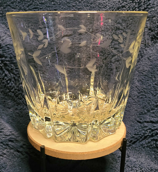 Vintage Princess House Heritage Etched Lead Crystal Glass Ice Bucket