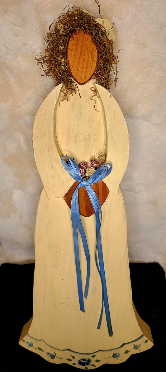 Vintage Handmade Wood Doll Wall Hanging