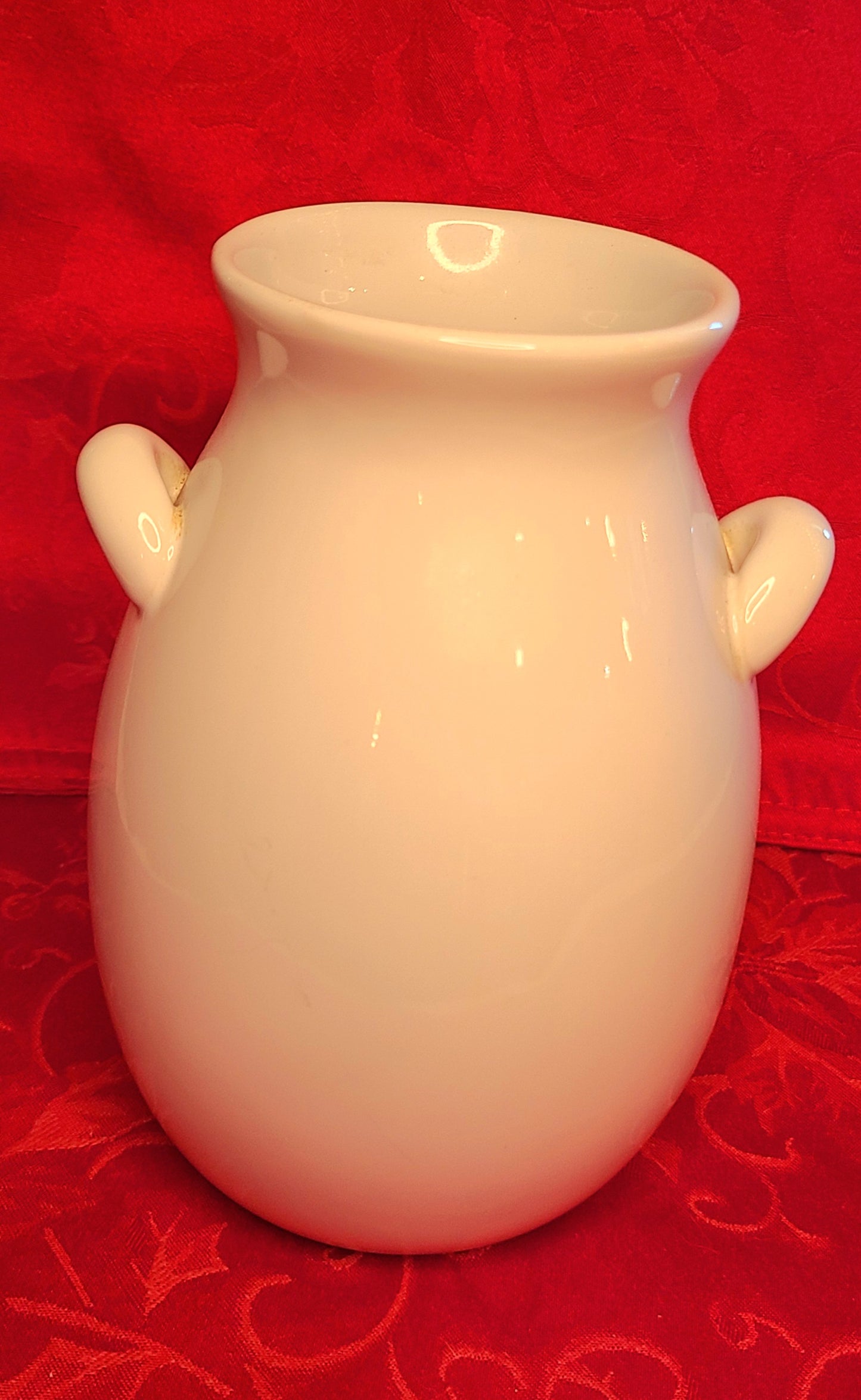 Vintage 1950's White Porcelain Pitcher Jug with Handles