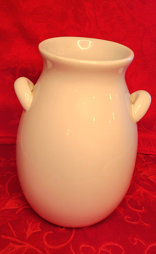 Vintage 1950's White Porcelain Pitcher Jug with Handles