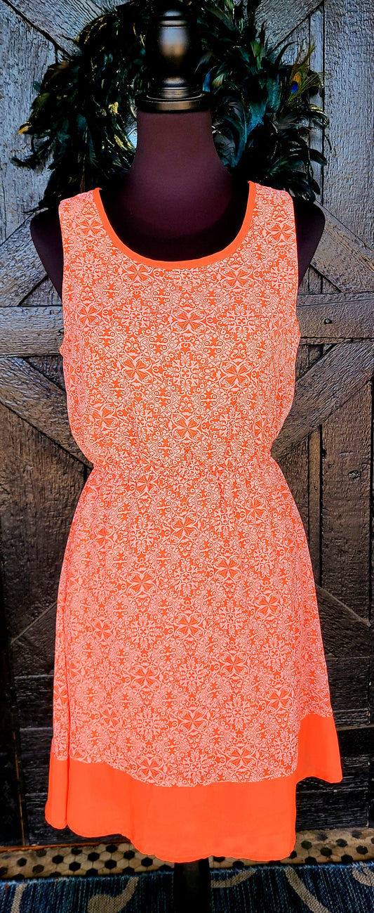Delirious Orange Sleeveless Dress Size Small/Medium