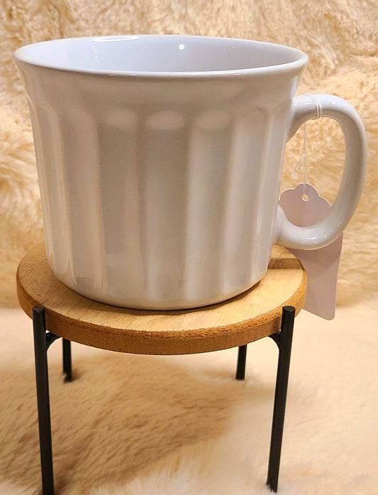 Royal Norfolk White 20 oz. Ribbed Soup Mug