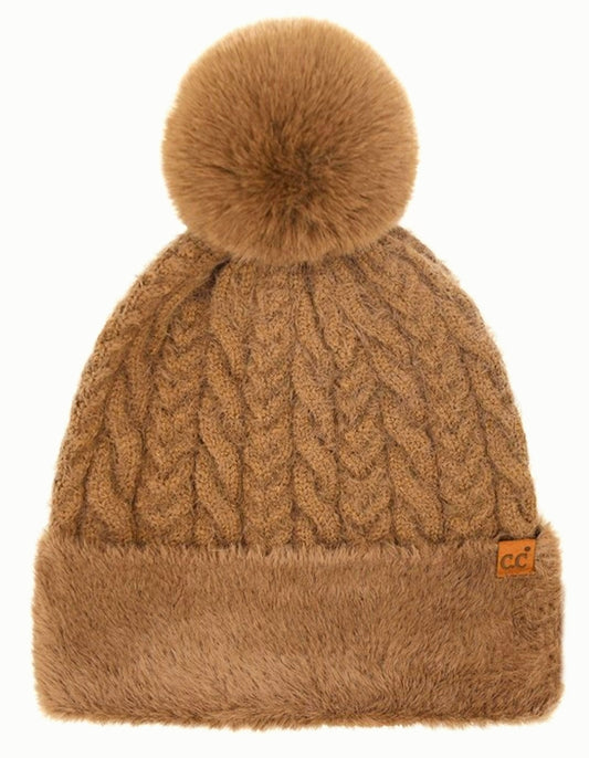 C.C. Mocha Fur Beanie