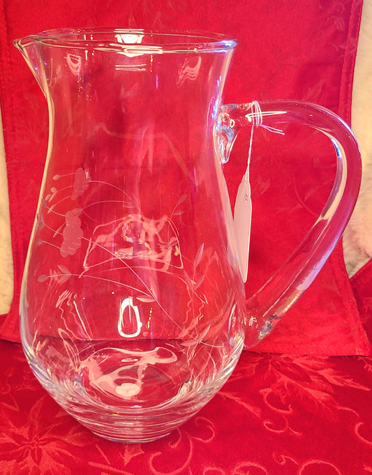 Vintage Princess House Etched Glass Pitcher